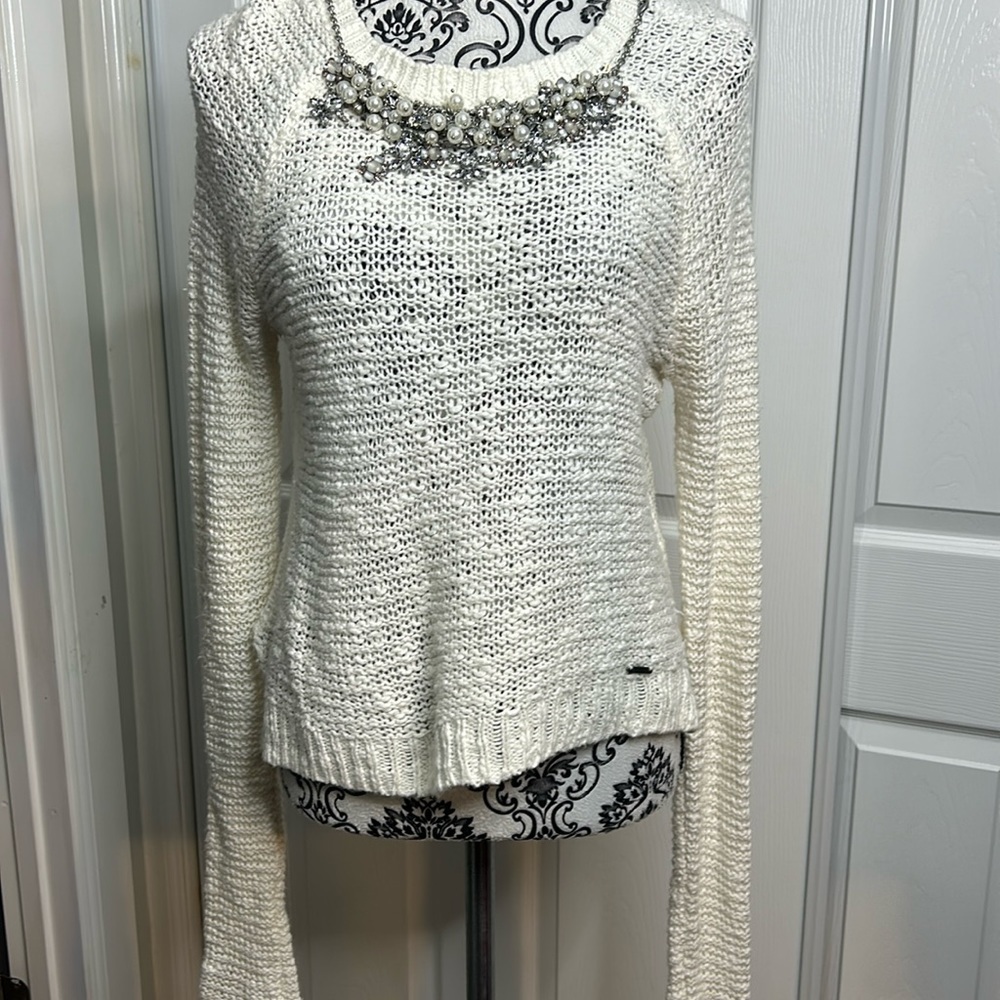 Abercrombie & Fitch‎ Cream Embellished Sweater S